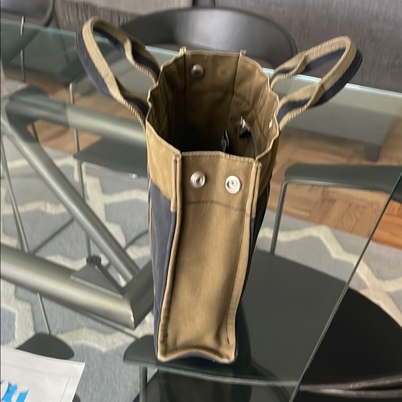 Hermes Black and Tan Canvas Tote 9x12 - Picture 6 of 7